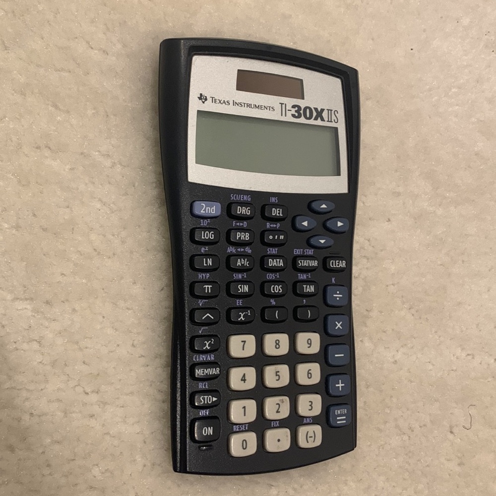Texas Instruments TI-30XIIS Scientific Calculator, Black with Blue Accents